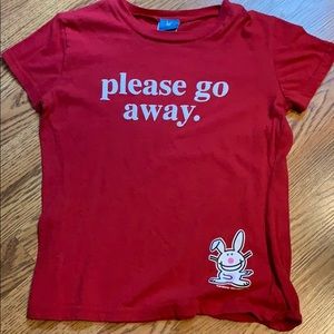 “Please go away.” it’s happy bunny tee